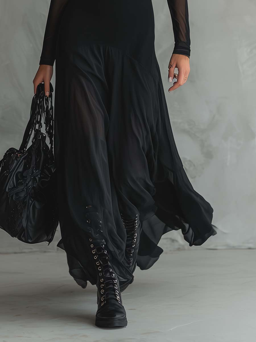 Neroa | Vestido maxi de tul
