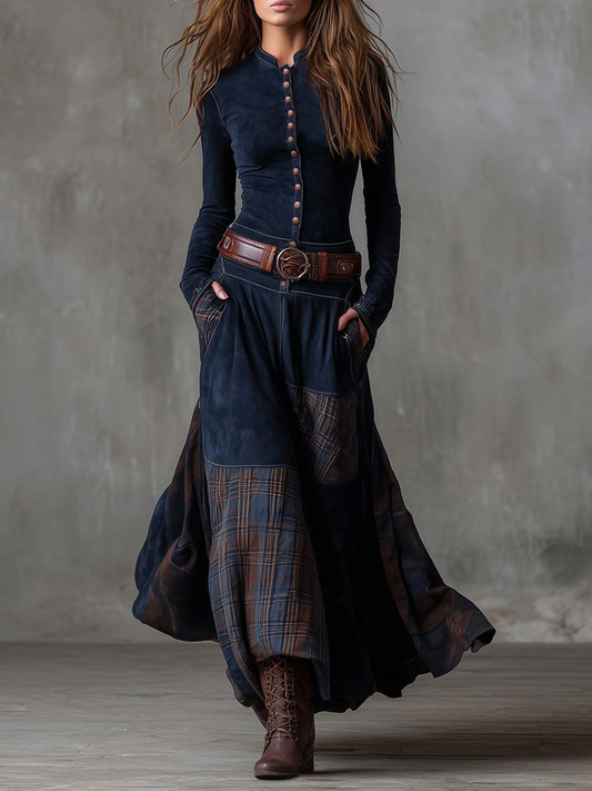 Élise | Vestido largo efecto ante