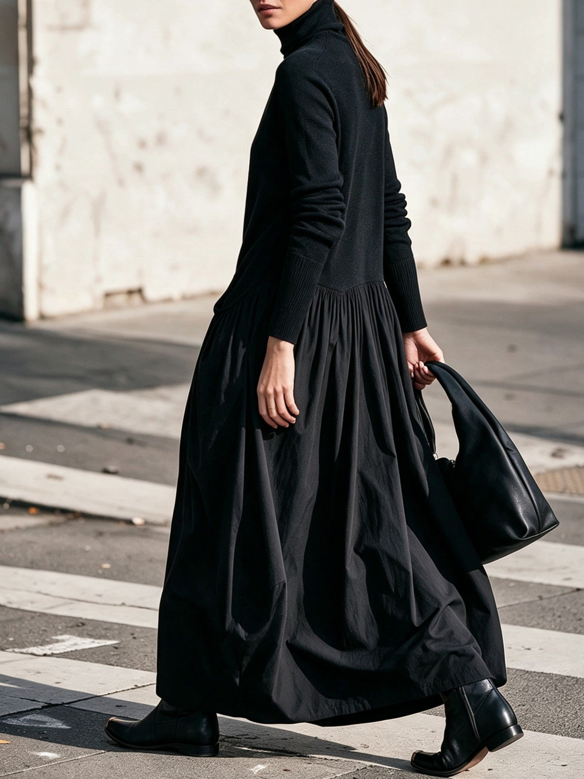 Camila | Vestido largo oversize cuello alto