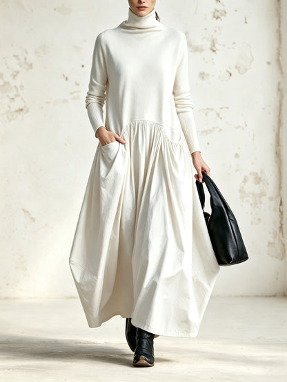 Camila | Vestido largo oversize cuello alto