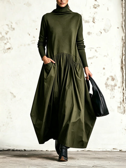 Camila | Vestido largo oversize cuello alto