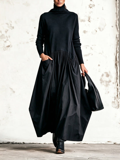 Camila | Vestido largo oversize cuello alto