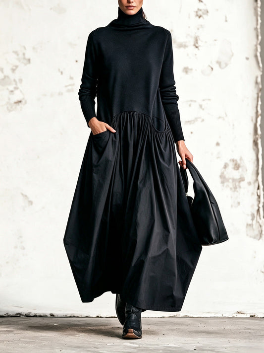 Camila | Vestido largo oversize cuello alto