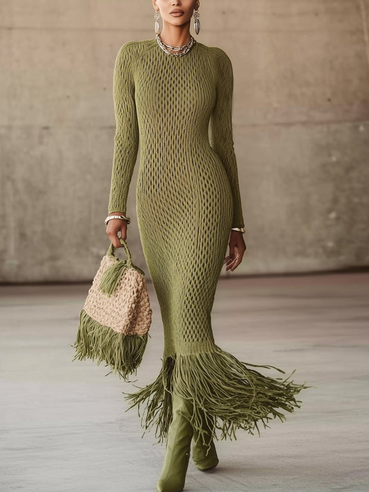 Vestido Largo Verde Oliva
