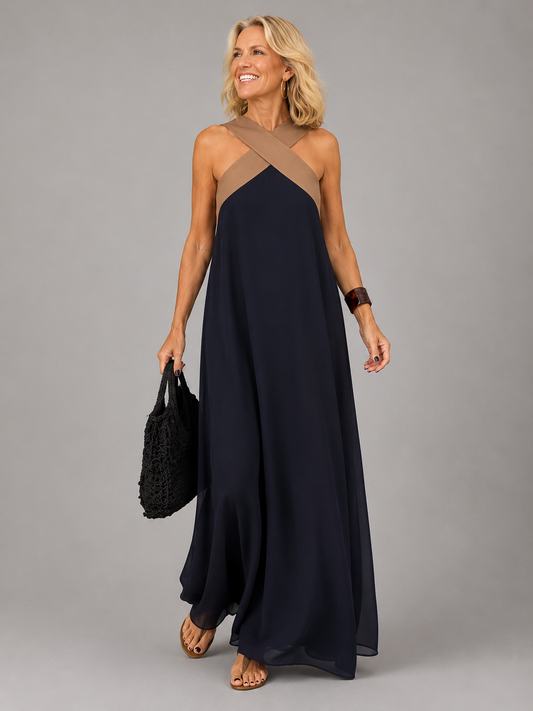 Antonietta | Vestido Maxi Elegancia Cruzada - vestido de mujer, vista principal | Chloe Bennett