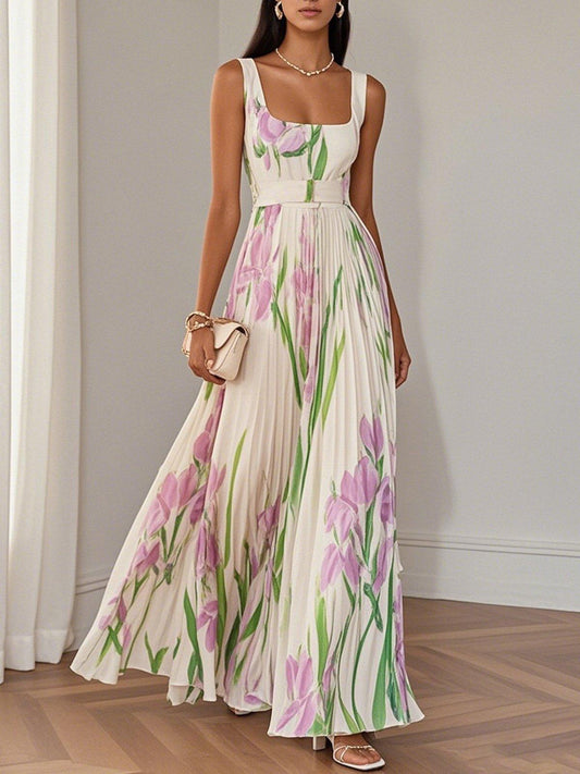 Noa | Vestido Línea A Floral Blanco 2026