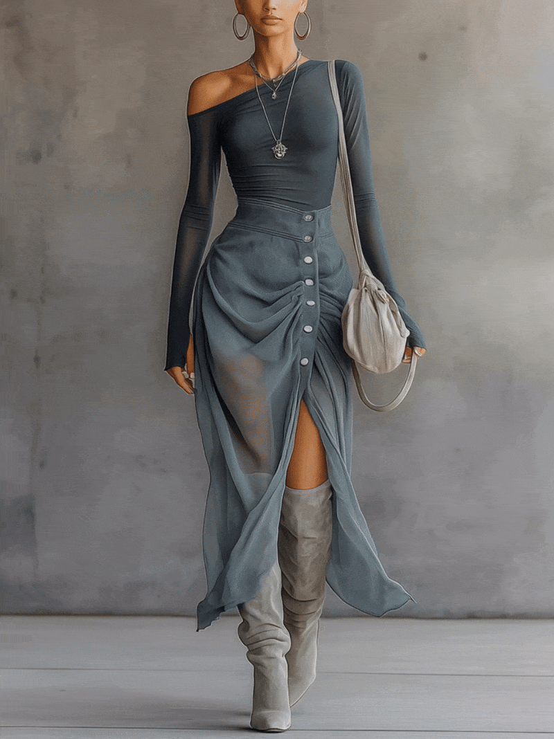 Vestido Largo Azul