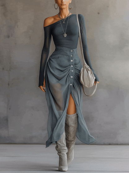 Vestido Largo Azul