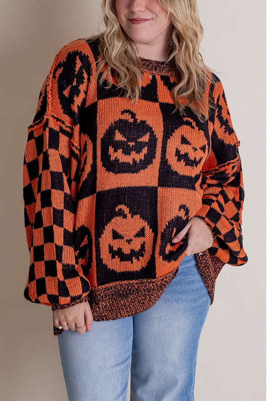 Halloween Casual Loose Crew Neck Sweater - chaqueta de mujer, vista principal | Chloe Bennett