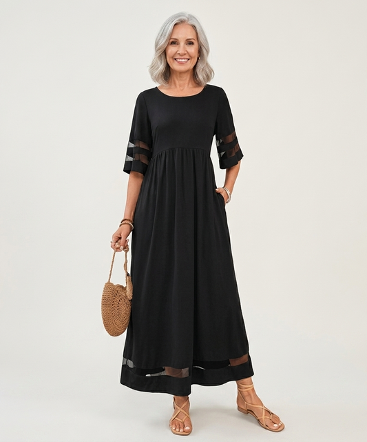 Giovanna | Vestido Midi Favorecedor que Estiliza el Abdomen - vestido de mujer, vista principal | Chloe Bennett