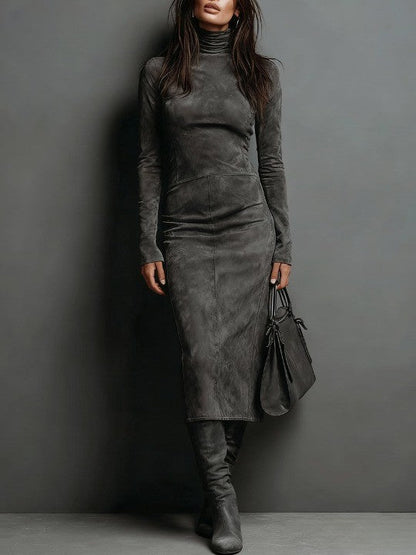 Lorène | Vestido midi efecto ante