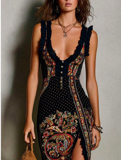 Lucia | Vestido Midi Boho Estampado