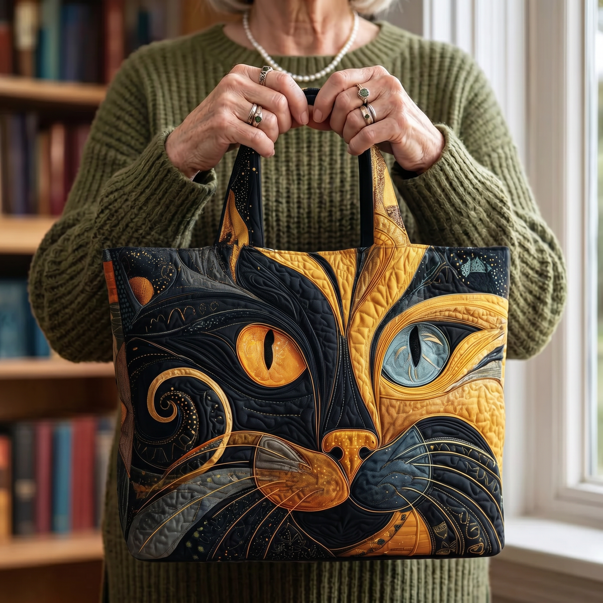 Bolso Artesanal - Gato Místico - bolso de mujer, vista frontal | Chloe Bennett