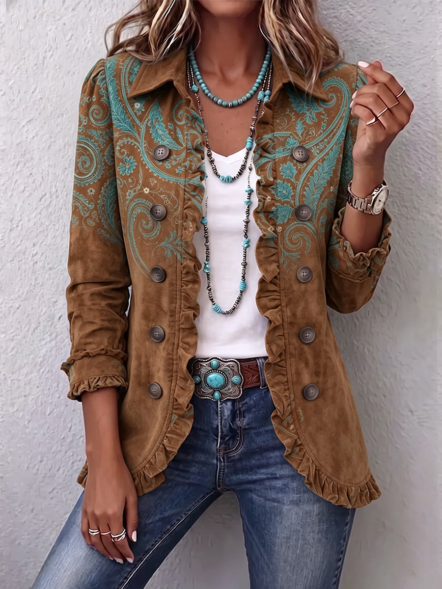 Assunta | Chaqueta con Volantes y Estampado Paisley - chaqueta de mujer | Chloe Bennett