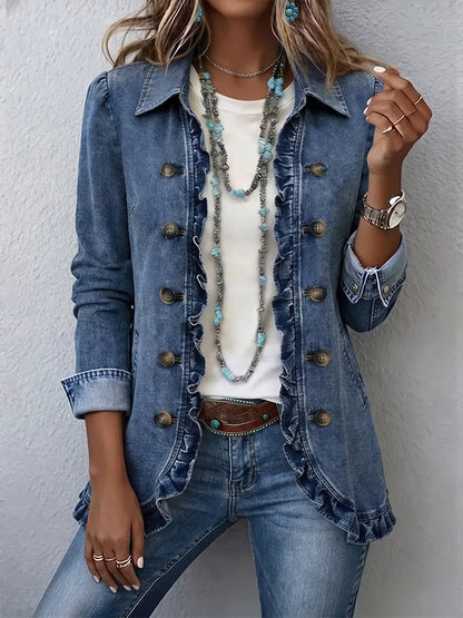 Ornella | Chaqueta con Volante - chaqueta de mujer, vista principal | Chloe Bennett