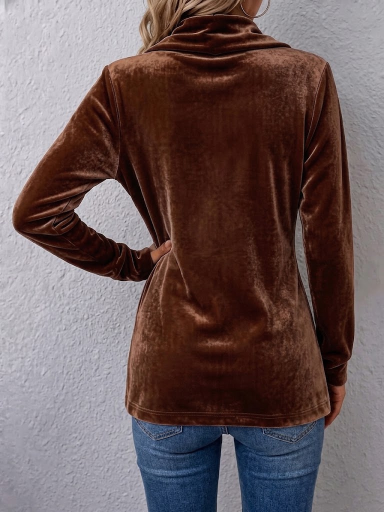 Concetta | Chaqueta Vintage con Botones en el Cuello y Mangas Largas - chaqueta de mujer, vista frontal | Chloe Bennett