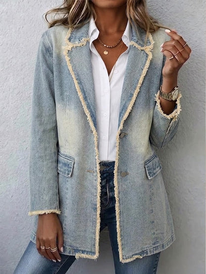 Dionne | Blazer Oversize Estilo Vintage con Borde Vivo - chaqueta de mujer, vista principal | Chloe Bennett