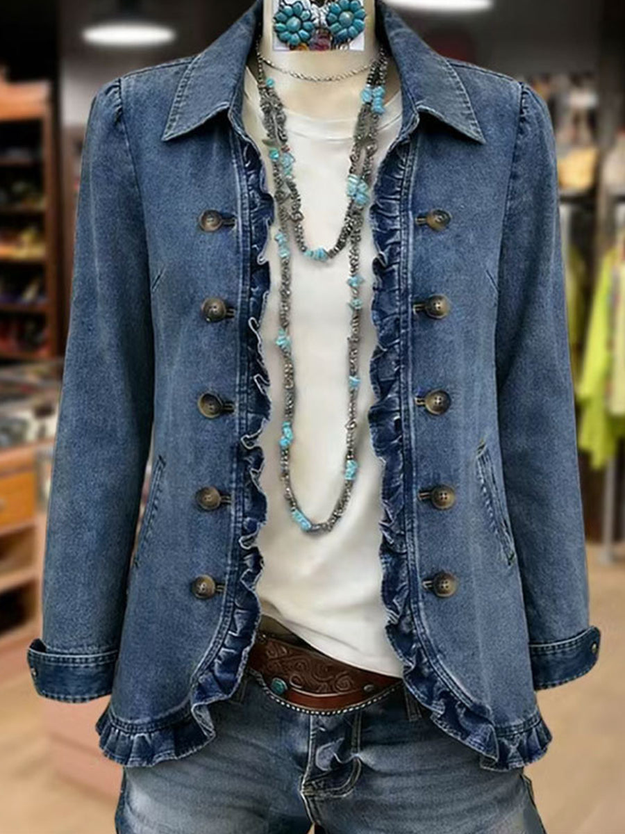 Ornella | Chaqueta con Volante - chaqueta de mujer, vista frontal | Chloe Bennett