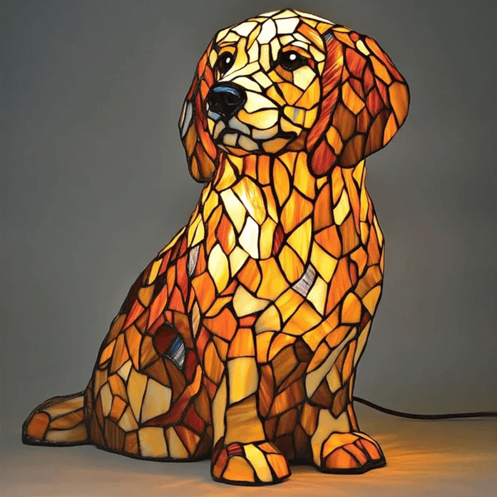 Lámpara Glow Golden Retriever - lámpara decorativa, vista frontal | Chloe Bennett