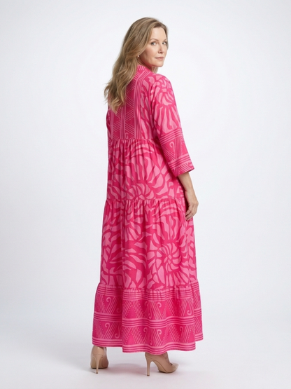 Rita | Vestido Midi con Botones Frontales - vestido de mujer, vista frontal | Chloe Bennett