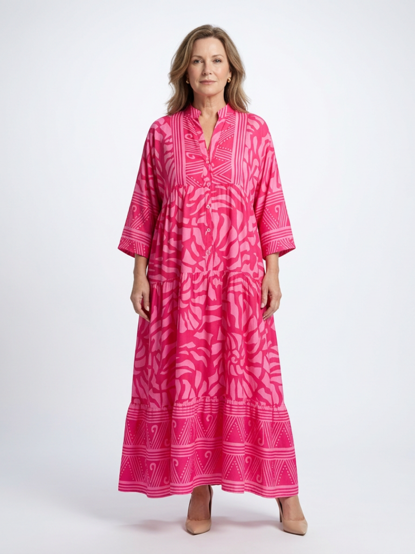 Rita | Vestido Midi con Botones Frontales - vestido de mujer, vista principal | Chloe Bennett