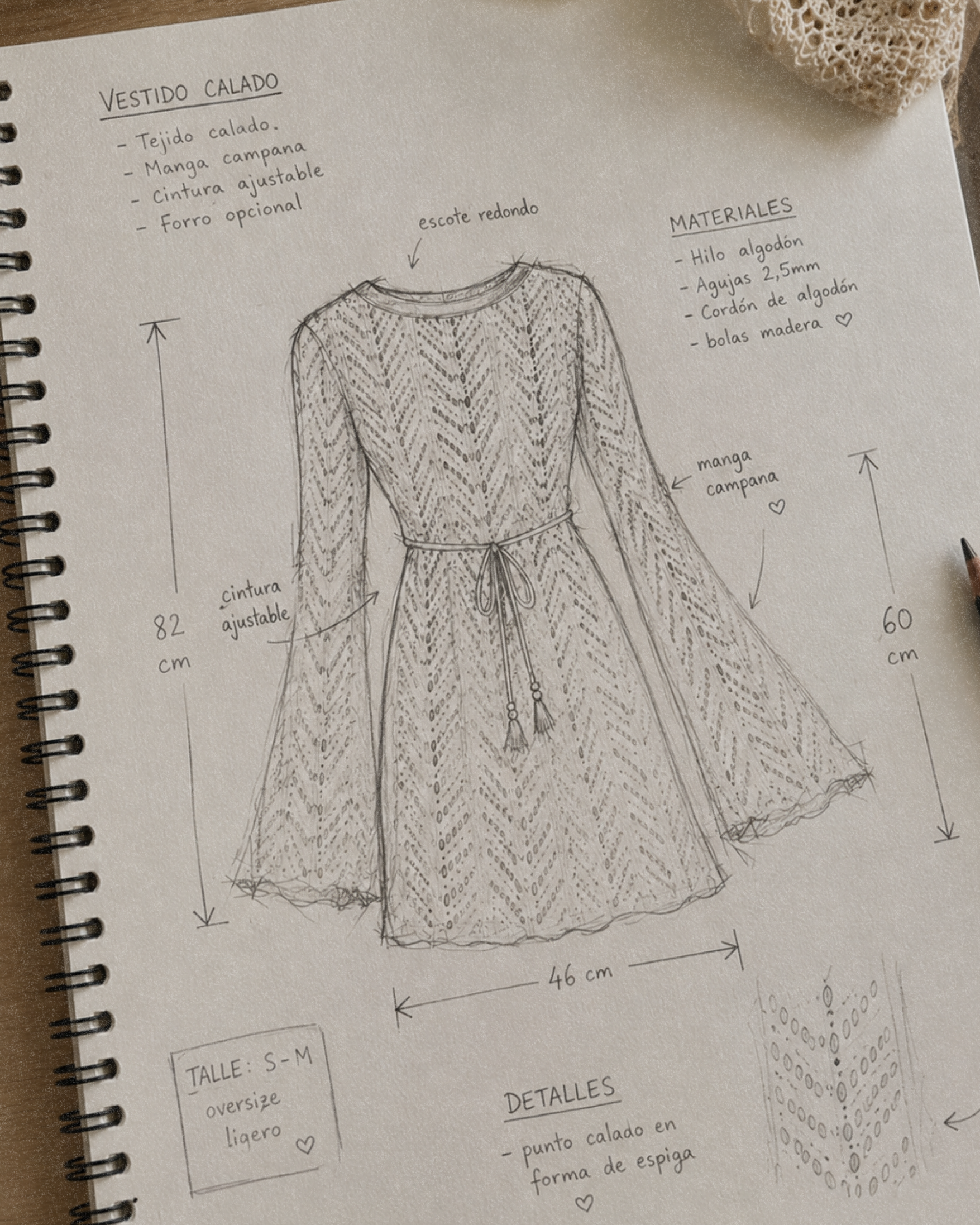 Boceto técnico · estudio Chloe Bennett